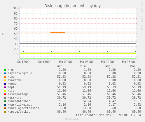 Disk usage in percent